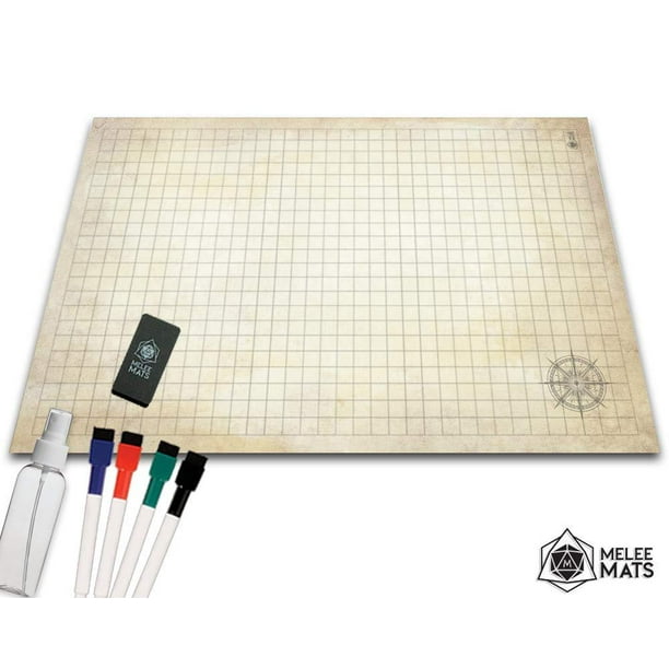 Battle Grid Game Mat 24x36 ULTRA DURABLE POLYMER MATERIAL Role