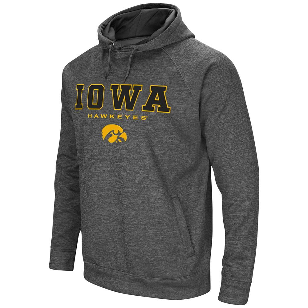 Mens NCAA Iowa Hawkeyes Heather Charcoal Pull-over Hoodie by Colosseum