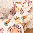 thumbnail image 5 of Girls Romper Girls' Easter Bunny Print Triangle Bodysuit Sweet Pastel Romper with Cartoon Design Baby Bubble Romper White 3 Months-6 Months, 5 of 7