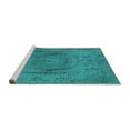thumbnail image 2 of Ahgly Company Machine Washable Indoor Rectangle Oriental Turquoise Blue Industrial Area Rugs, 5' x 8', 2 of 4