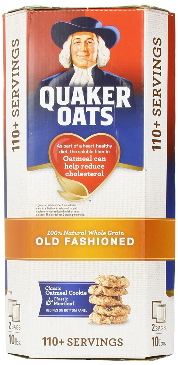Quaker Oats, Old Fashioned, 2 5 lb. Bags, 100+ Servings 10lb