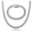 thumbnail image 1 of Conjunto Pulsera Cadena Cubana Hip-hop Malubero Malu1750 Plata, 1 of 3