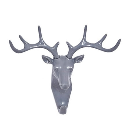 

Tanune Clearance! Hooks Deer Head Self Adhesive Wall Door Hook Hanger Bag Keys Sticky Holder Household Hooks 1 Pc Deer Head Hook Grey