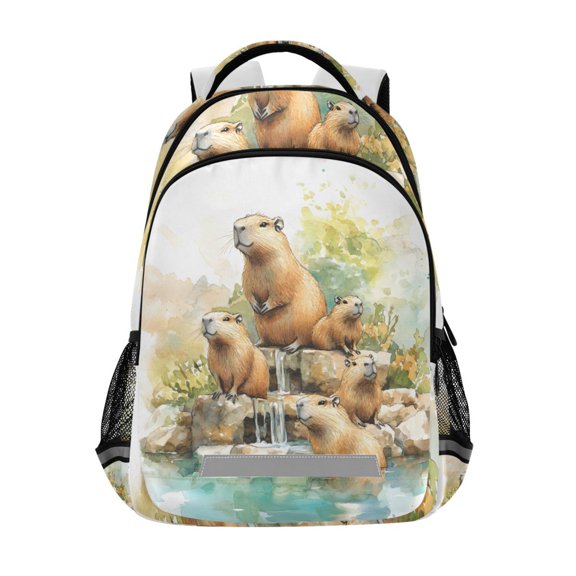 ALAZA Capybaras View Backpack Elementary School Bag Bookbag Travel Rucksack