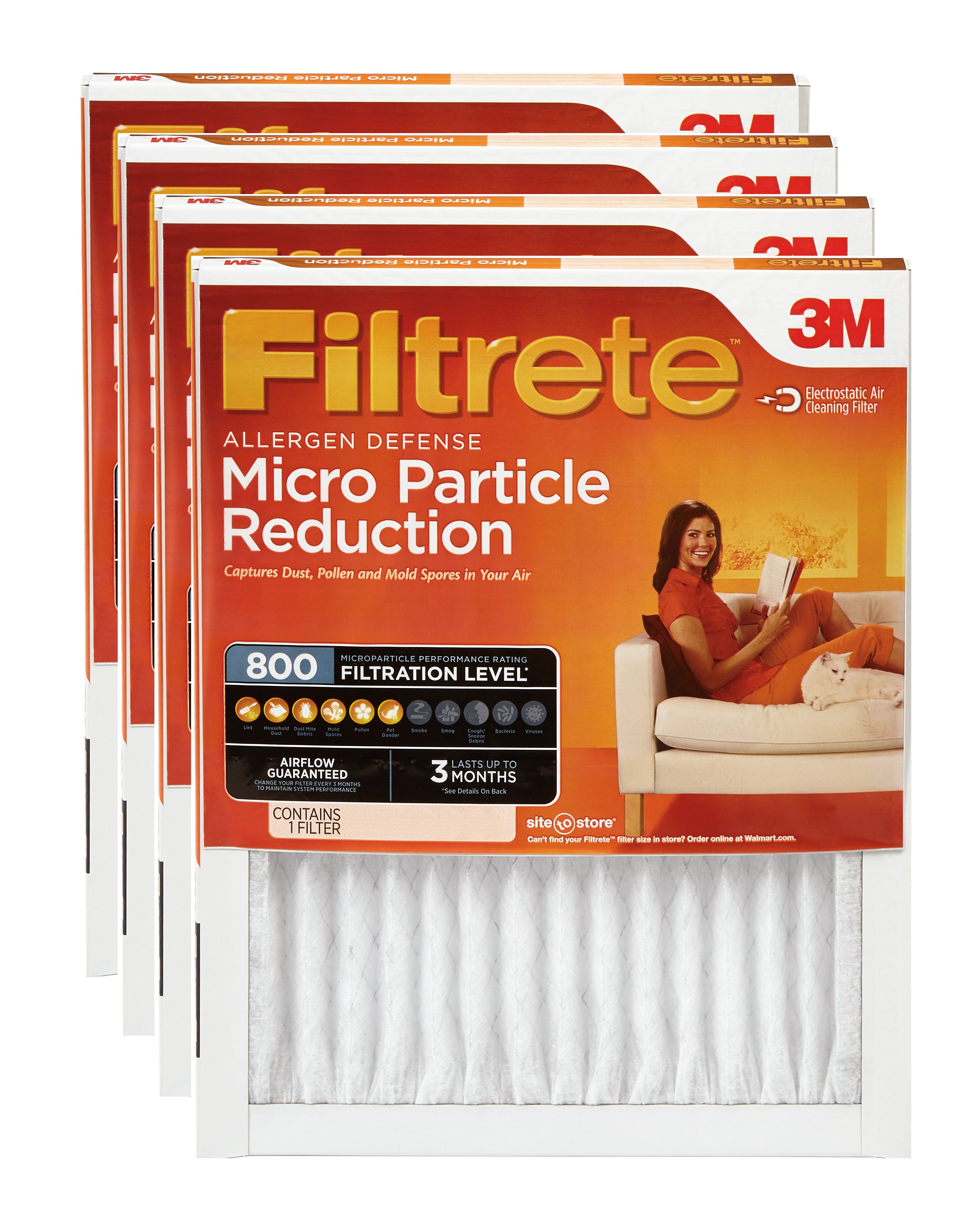 Filtrete 20x25x1, Allergen Defense Micro Particle Reduction HVAC Furnace Air Filter, 800 MPR 