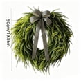 thumbnail image 3 of Bcylexb Spring Summer Wreaths for Front Door, 19.7" Greenery Door Wreaths Faux Fern Leaves Wreaths with Bow for Outdoor Porch Wall Decor, 3 of 7