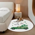 thumbnail image 5 of Area Rug 48in, Saint Patrick's Day Green Irish Shamrock Leaf Truck Floor Carpet Living Room Rug, White Non-Slip Welcome Mat Indoor Rugs for Bedroom Dining Room, 5 of 9