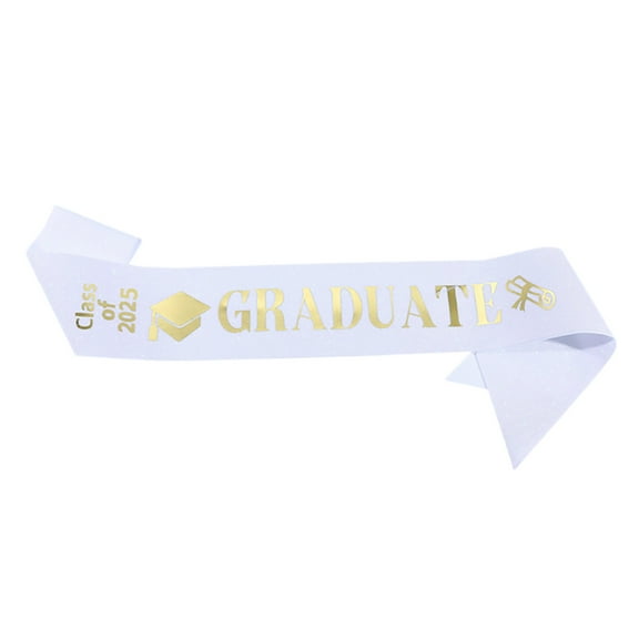 Class Of 2026 Graduation Sash With Gold Glitter Letters Elegant Satin Stole For Party Cheer Celebration Supplies