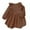 Brown, variant on Girls Dress O-Neck Long Sleeve Solid Color Corduroy Pinafore With Pleated Sundress And Scalloped Trim Casual Play Outfit For Toddler Kids