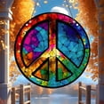 thumbnail image 7 of AURIGATE Peace Sign Acrylic Hanging Ornament, 5.9 Inch Stained Glass Style Sun Catcher with Hemp Rope for Wall Window Home Decor, 7 of 7