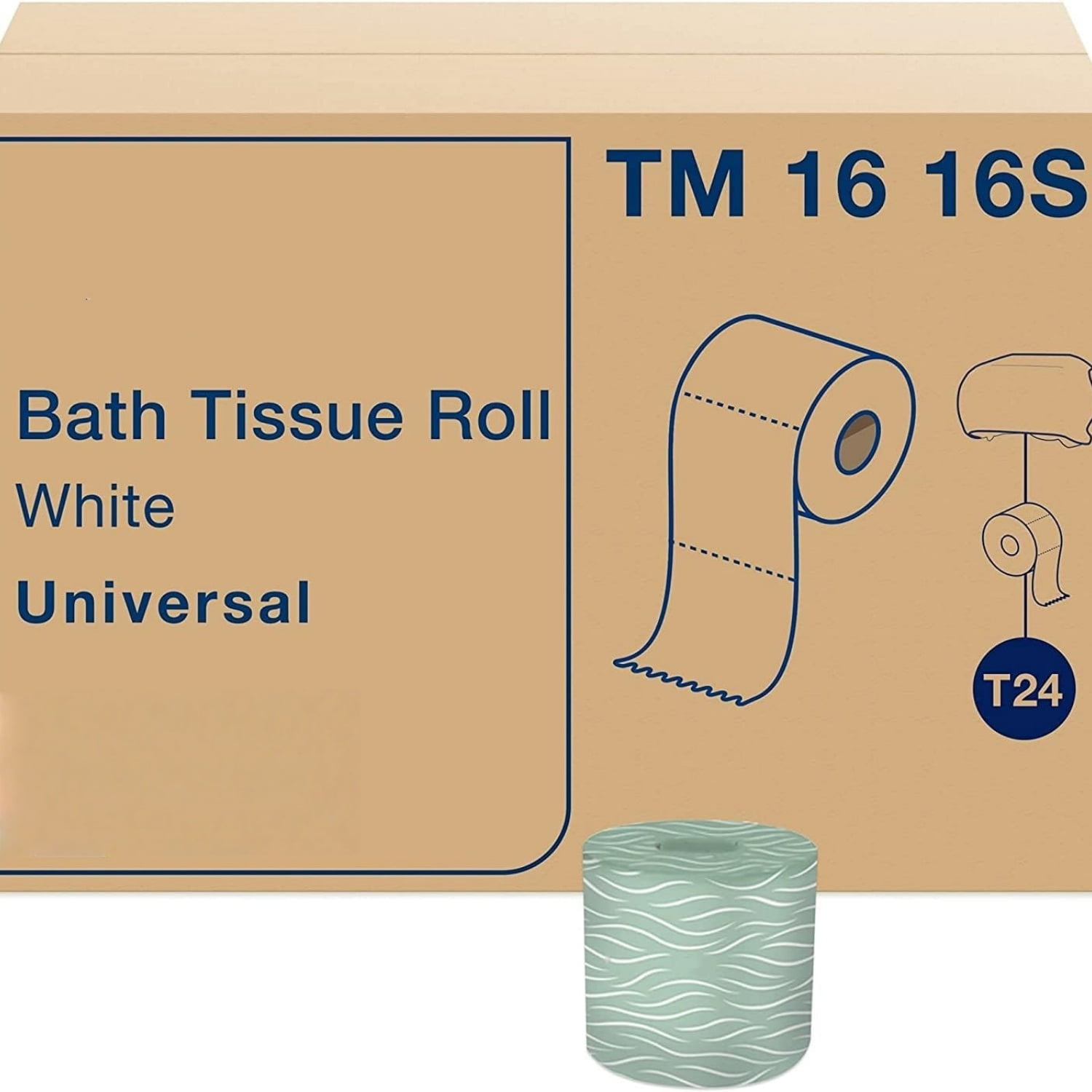 Toilet Paper, White, 2-Ply 100%  d,  -Friendly, T24 Compatible 96 Rolls x 500 Sheets (TM1616S)