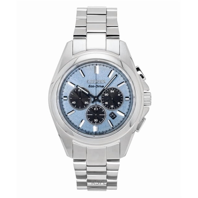 Citizen Reloj Sport Eco-Drive CA4680-55L de Acero Inoxidable con Cronógrafo de Lujo y Esfera Azul Claro para Hombre, 100 M