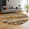 thumbnail image 6 of Addison Rugs Mayfield Premium Machine Washable Transitional Stripes Copper Round Rug, 8' x 8', 6 of 6