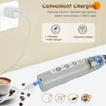 thumbnail image 4 of WANGQ Milk Frother Handheld Rechargeable, Frother Wand Drink Mixer Electric Whisk for Coffee, Detachable With 3 Stainless Whisks, Hand Mixer for Lattes, Cappuccino, 4 of 7