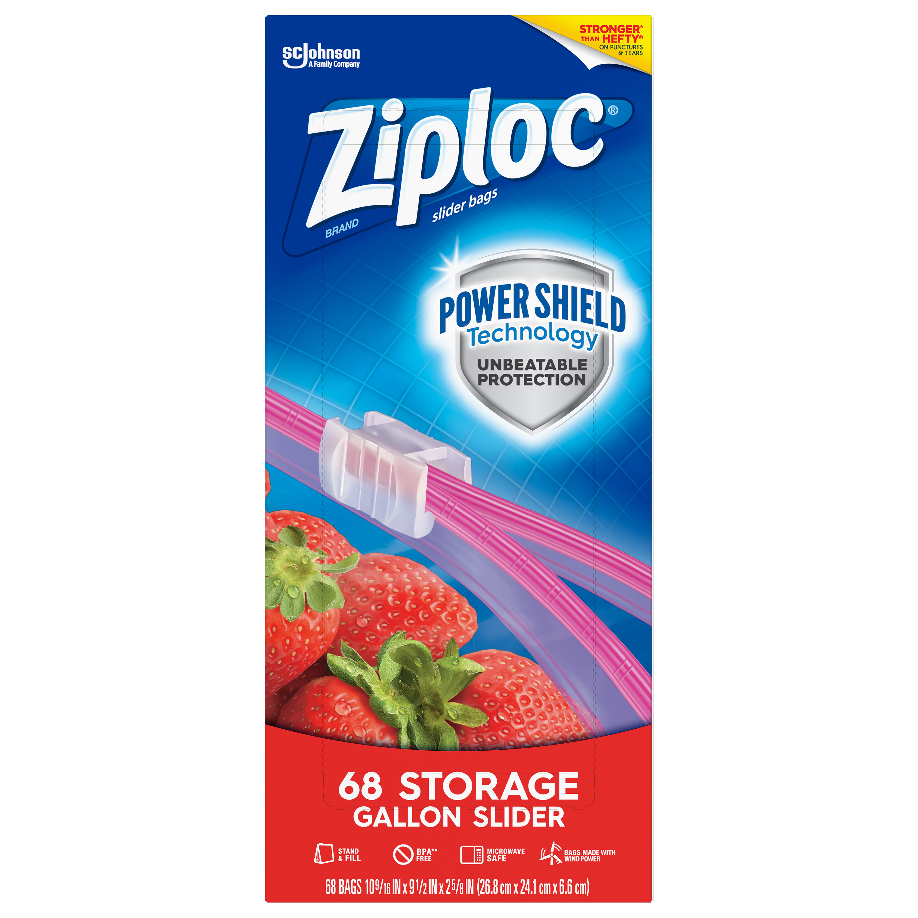 Ziploc Brand Slider Storage Gallon Bags with Power Shield Technology