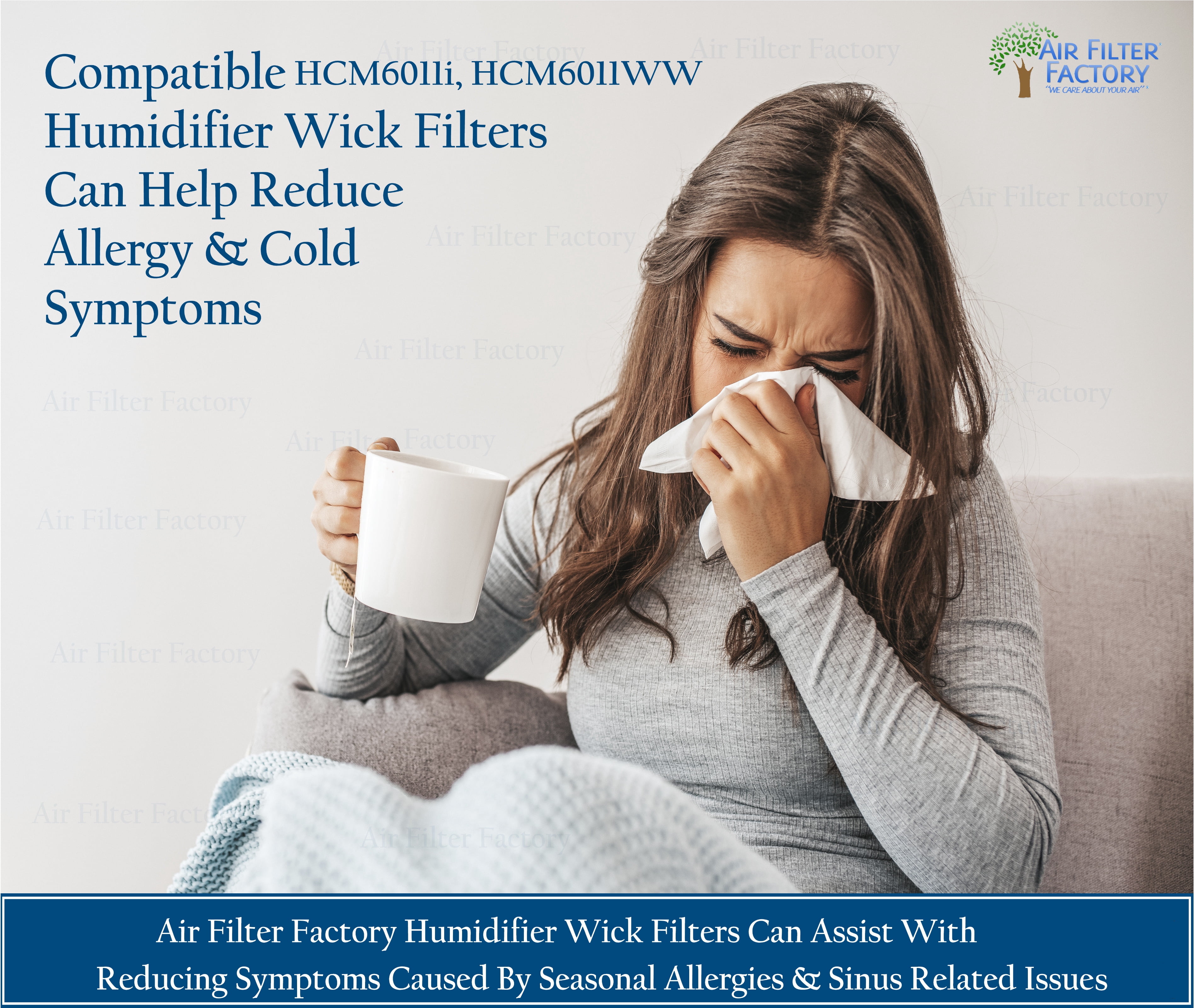 Air Filter Factory Replacement for HCM6011i, HCM6011WW Honeywell Humidifier Wick Filter 2-Pack (Sold without manufacturer warranty)