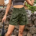 thumbnail image 5 of Cargo Jean Shorts for Women High Waisted Relaxed Fit Denim Hot Pants Casual Trendy Summer Jeans with Pockets, 5 of 7