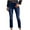 Dark Blue, variant on USNSM Women's Jeans Stretchy Trendy Solid Color High Waist Pants Ripped Button Skinny Slimming Denim Pants with Pockets Dark Blue S
