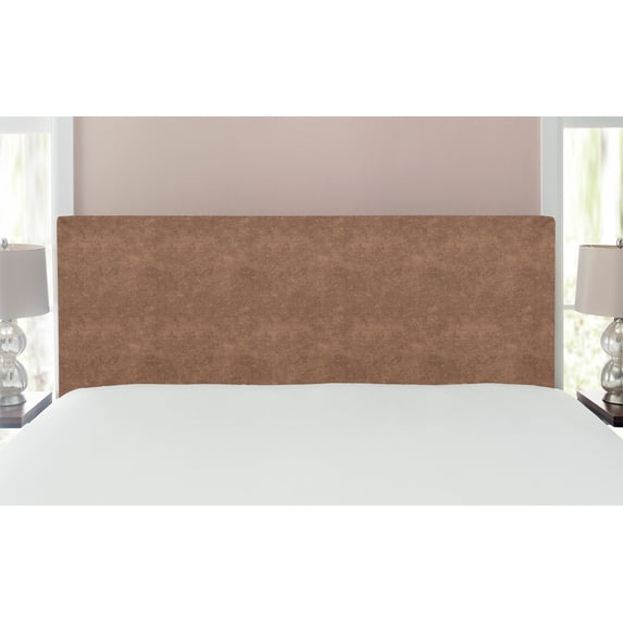 Faux Suede Headboard, Digitally Printed Grunge Texture, Upholstered Decorative Metal Bed Headboard with Memory Foam for Dorm and Bedroom Accent Furniture, Camel, Full, by Ambesonne