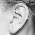 thumbnail image 4 of 14K White Gold Paw Stud Earring Animal Dog or Cat, Real Gold Studs, 4 of 9