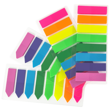 OWLKELA 800 Pcs Page Markers Colored Sticky Tabs, Fluorescent  and Translucent, Waterproof, 8 Colors