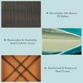 thumbnail image 3 of Gymax 4PCS Acacia Wood Patio Furniture Set Rattan Conversation Set w/ Turquoise Cushions, 3 of 5