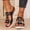 Black, variant on Women's Metallic Glitter Wedge Sandals Geometric Cutout Straps Slip On Espadrille Shoes for Summer Parties Plus Size Silver 7
