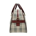 thumbnail image 3 of Pre-Owned BURBERRY Nova Check Boston Bag in Beige and Wine Red Canvas Leather Shoulder for Men..., 3 of 19