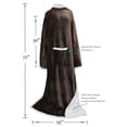 thumbnail image 2 of Microplush Sherpa Blanket with Sleeves for Women and Men Brown, 2 of 5
