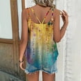 thumbnail image 5 of Sleeveless Cami Tops For Womens Spaghetti Straps Sexy Pleated Tank Tops Women Petal Print T-Shirt Casual Comfy T-ShirtsWomens Crew Neck Top, 5 of 5