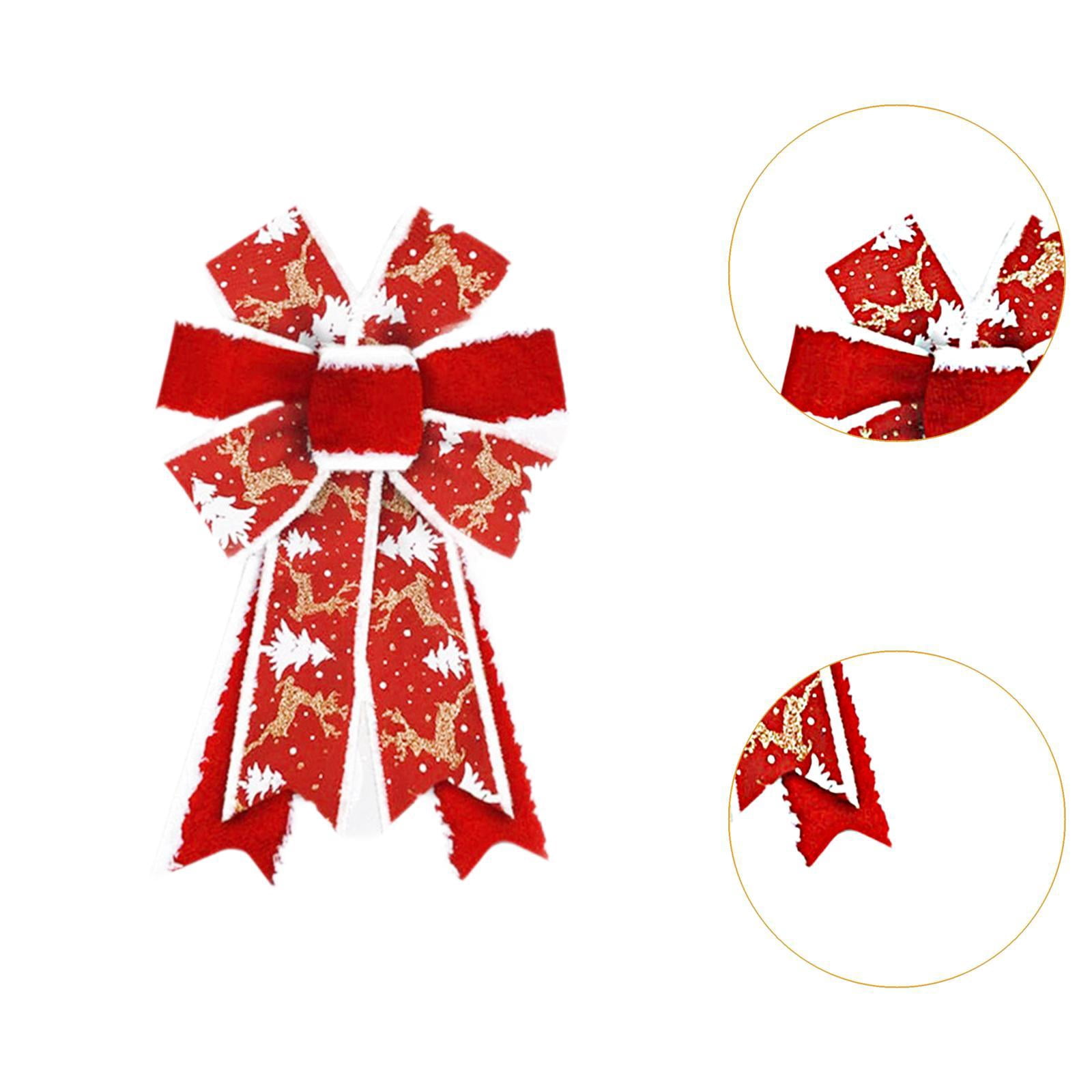 Sharprepublic 10 Pieces Christmas Ribbon Bows DIY for Treat Bags Valentine's Day Christmas