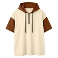 thumbnail image 4 of LIIPEE Summer Short Sleeve Tees For Men Color Block Hooded Half Zip Athletic T Shirts Male Comfortable Breathable Versatile Tshirt,XXXXL, 4 of 4