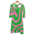 thumbnail image 6 of Pink Green Swirl Abstract Design Dress Summer Dresses Woman Street Style Big Size Casual Dress, 6 of 9