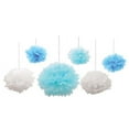thumbnail image 3 of Beistle 6 Piece Tissue Fluff Balls, Assorted Sizes, White, 3 of 3
