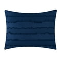 thumbnail image 3 of Nanshing Dessy 7-Piece Fringe Embroidered Microfiber Comforter Set with Bonus Pillows, Queen, Navy, 3 of 8