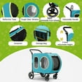 thumbnail image 6 of ModFurne 2025 Upgraded Dog Stroller for Large & Medium Dogs，Pet Stroller for 2 Small Dogs with Detachable Carrier for Car Seat, Up to 90 lbs, Blue, 6 of 9