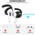 thumbnail image 2 of 4 Pairs AirPods Pro 2 Ear Hooks【Added Storage Pouch】 Anti-Slip Ear Covers Silicone Accessories Compatible with Apple AirPods Pro 2nd Generation (2 Large+2 Small, Black), 2 of 5