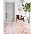 thumbnail image 6 of Jamfeel Area Rugs Boho Print Low Pile Washable Carpet Soft Non-slip Rug for Living Room Bedroom Kitchen 4'x6' Pink, 6 of 7