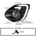 thumbnail image 3 of Spec-D Tuning Chrome Fog Lights with LED Strip + H16 Bulbs + Switch + Wiring Compatible with 2016-2017 Mitsubishi Lancer, L+R Pair Assembly, 3 of 7