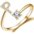 thumbnail image 1 of GHSDFBB Initial Letter Ring for Women Girls Gold Stackable Alphabet Rings with Initial Adjustable Crystal Inlaid Initial Rings Bridesmaid Gift, 1 of 6