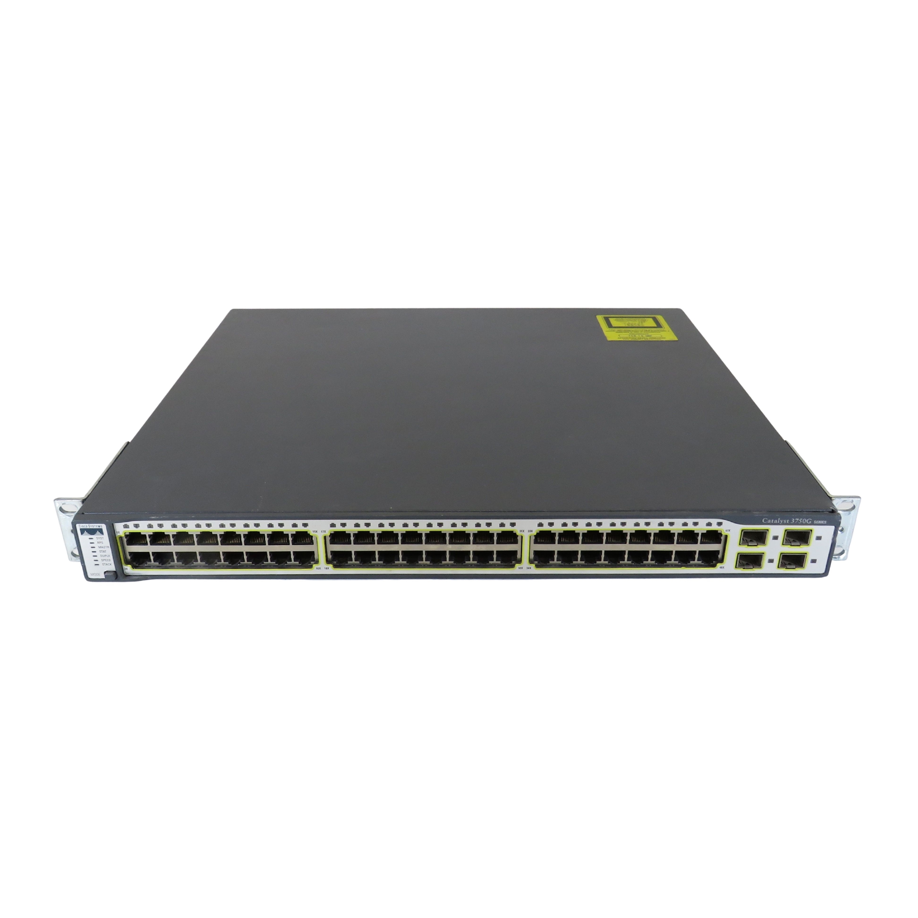 Pre-Owned Cisco WS-C3750G-48TS-S Catalyst 3750 48 10/100/1000T + 4 SFP Network Switch (Good)