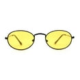 thumbnail image 3 of Hippie Micro Narrow Oval Pop Color Lens Metal Rim Sunglasses Black Yellow, 3 of 4