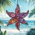 thumbnail image 3 of Iridescent Pink Starfish Faux Stained Glass Window Hanging – Coastal Acrylic Suncatcher for Sunlit Room, Seaside-Inspired Home Décor 4330103262, 3 of 4