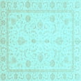thumbnail image 1 of Ahgly Company Indoor Square Oriental Light Blue Traditional Area Rugs, 7' Square, 1 of 4