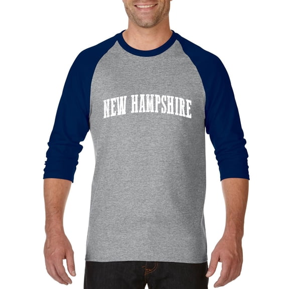 Artix - Mens Raglan Sleeve Baseball T-Shirts, up to Size 3XL - New Hampshire