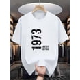 thumbnail image 1 of 1973 Limited Edition Men's Casual T-Shirt - Trendy Graphic Print, Comfort Fit, Cotton, Machine Washable - Perfect for Summer & Casual Attire, Conventional Version, Leisure Style, Summer, 1 of 6