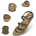thumbnail image 2 of Alpine Swiss Womens Strappy Rhinestone Sandals Gladiator Ankle Strap Flat Shoes, 2 of 7