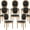 1-PU, Black, variant on French Country Dining Chairs Set of 2, Cream Kitchen & Dining Room Chairs Set of 2, Ivory Linen Upholstered Dining Chairs, Wood Legs, Sillas De Comedor (Fabric, Beige, 2Pcs)