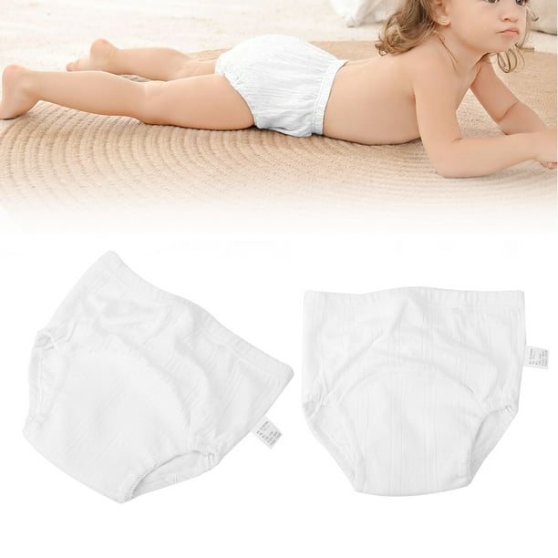 Baby Training Underpants, Highly Breathable Flexible Recycling Toilet  Training Underwear Pure Cotton Gauze Skin Friendly For Infant For Baby White