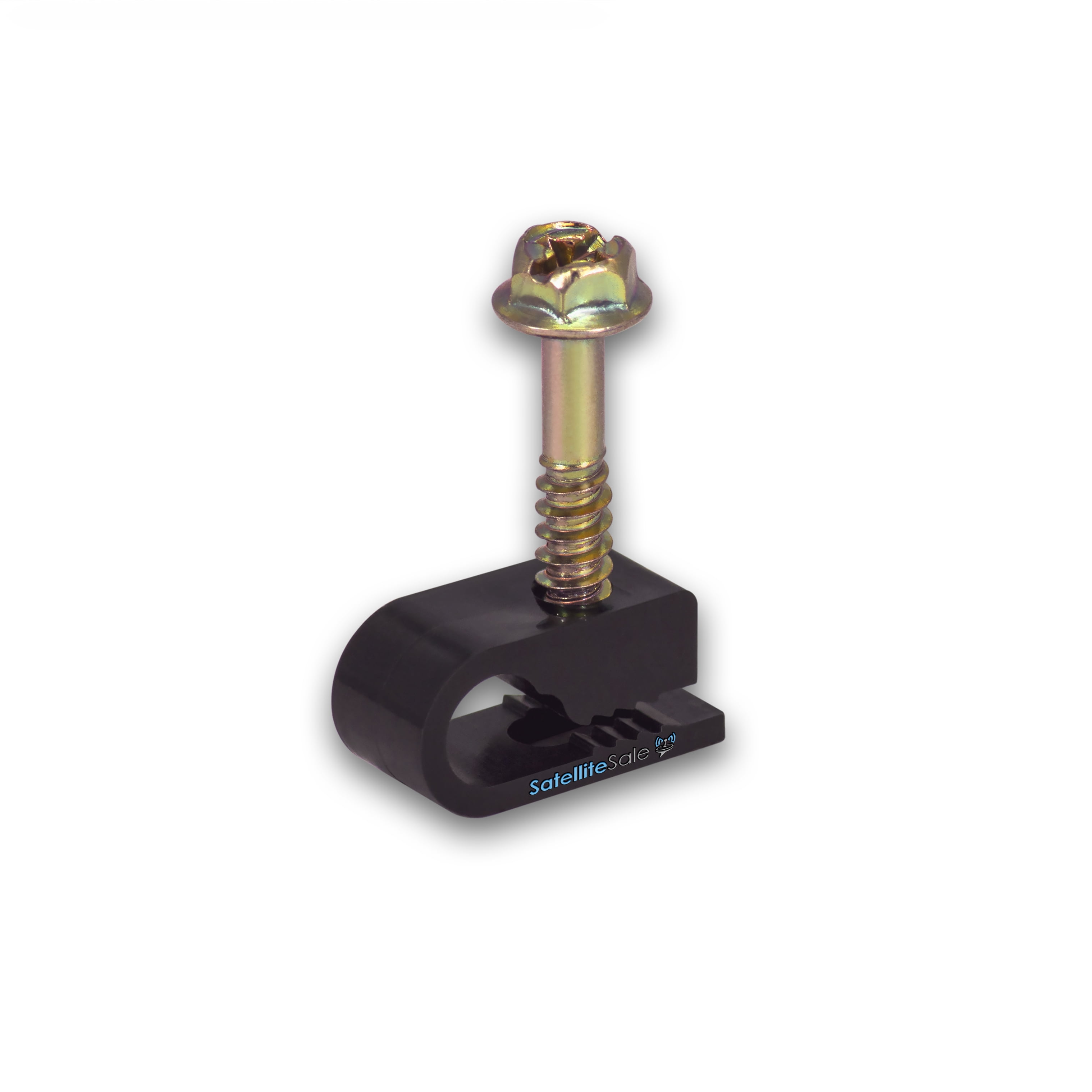 SatelliteSale Single Flex Cable Clip Negro 100 Pcs Clip de tornillo y